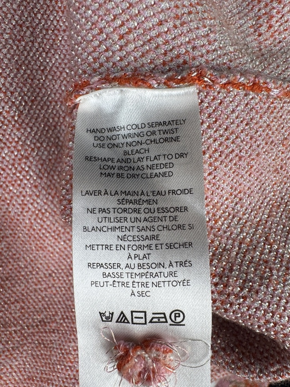 Anthropologie Abstract Coral and Pink Cowlneck Sweater - Picture 6 of 7